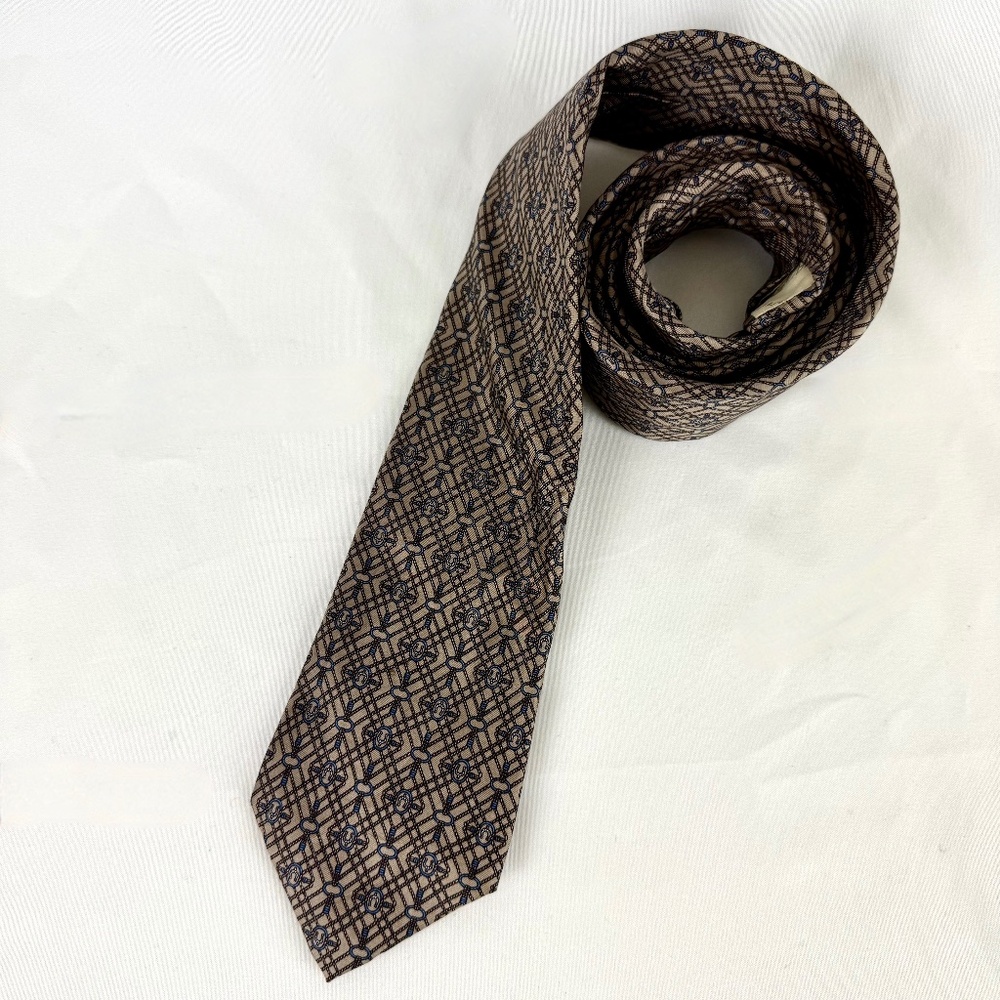 Paco Rabanne Paris Tie Hand Made Silk Necktie Equestrian Good Luck Horse Shoes